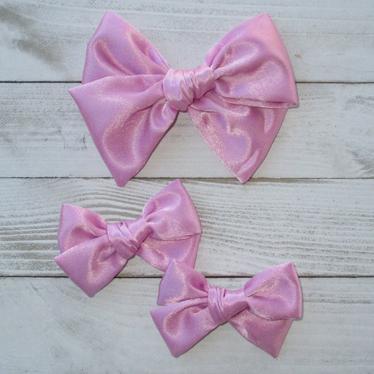 Pink Satin Hairbow