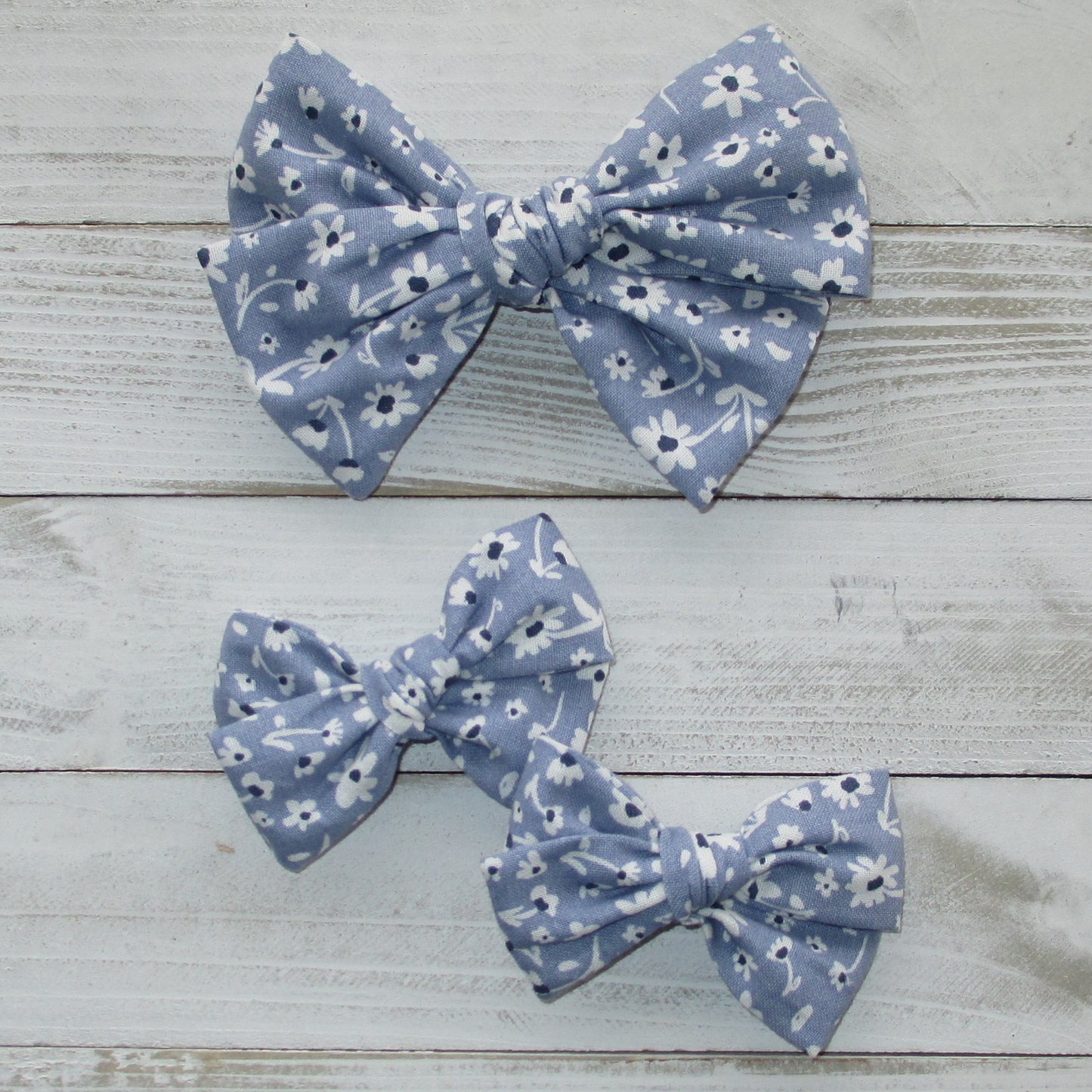 Blue Floral Hairbow