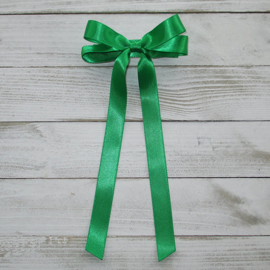 Green Satin Hairbow