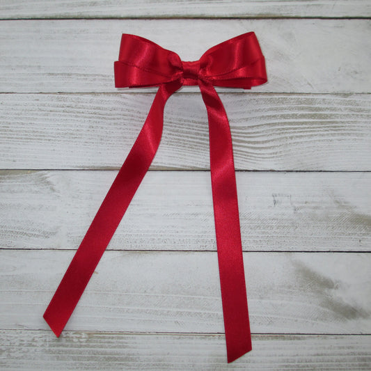 Red Satin Hairbow