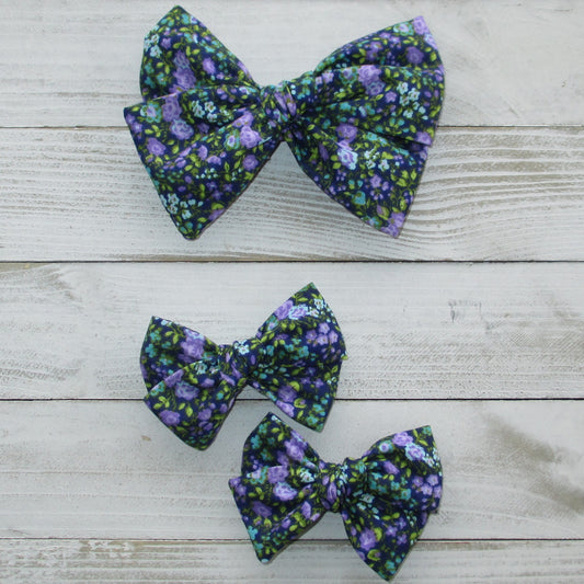 Purple Floral Hairbow