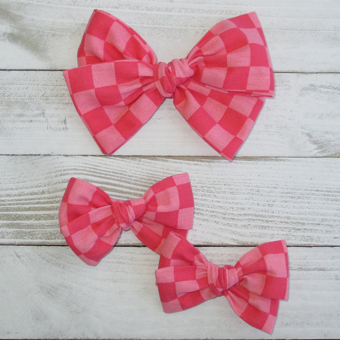 Pink Checkered Hairbow