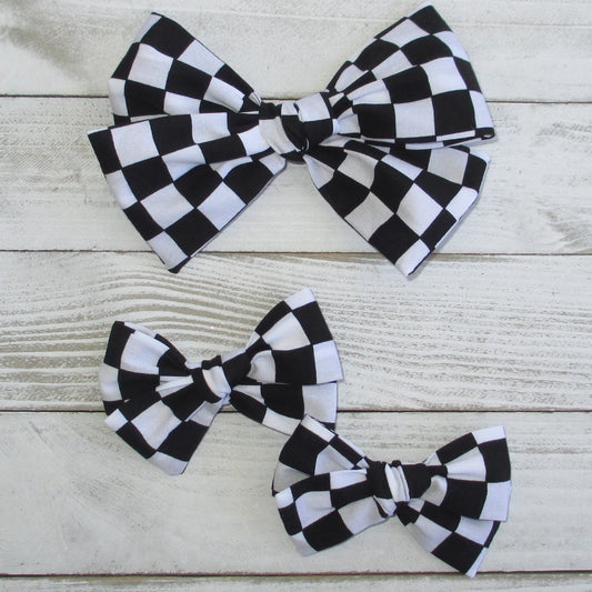 Black Checkered Hairbow