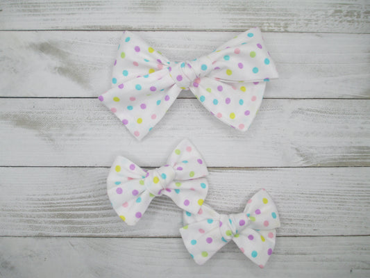 Pastel Polka Dot Hairbow