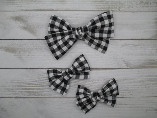 Black Plaid Hairbow