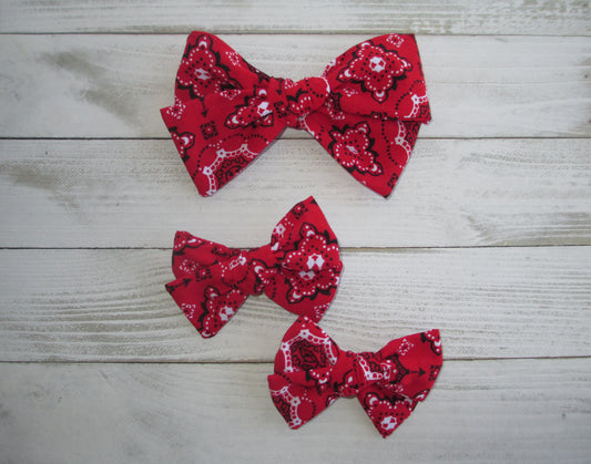 Red Bandana Hairbow