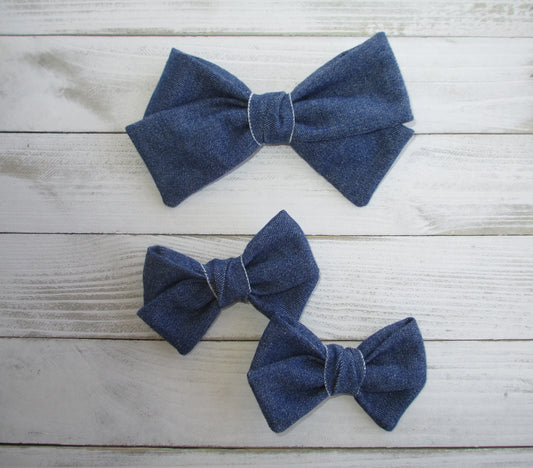 Denim Hairbow