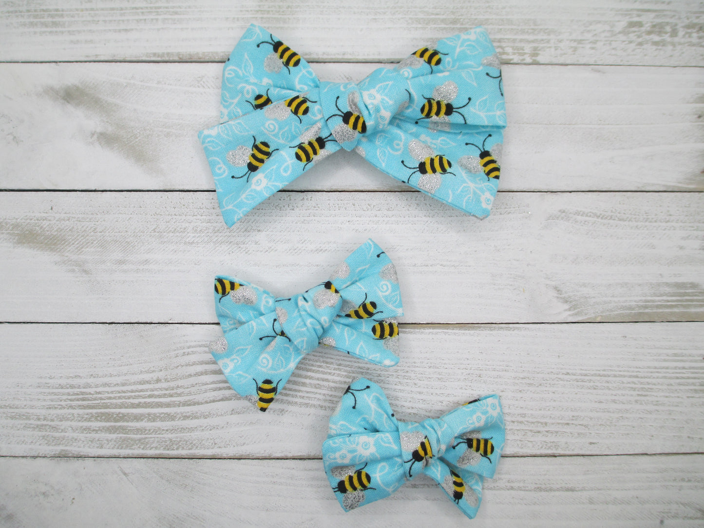 Blue Bee Hairbow