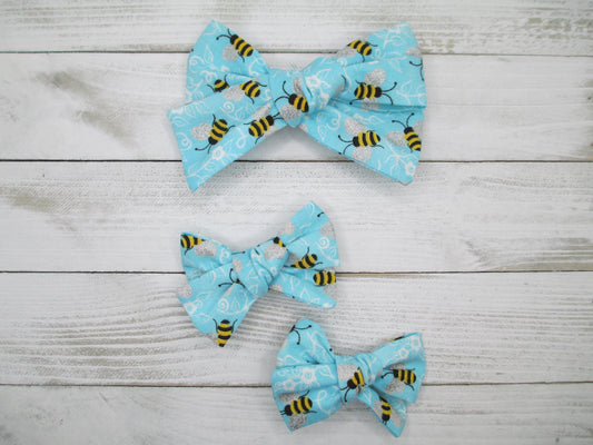 Blue Bee Hairbow