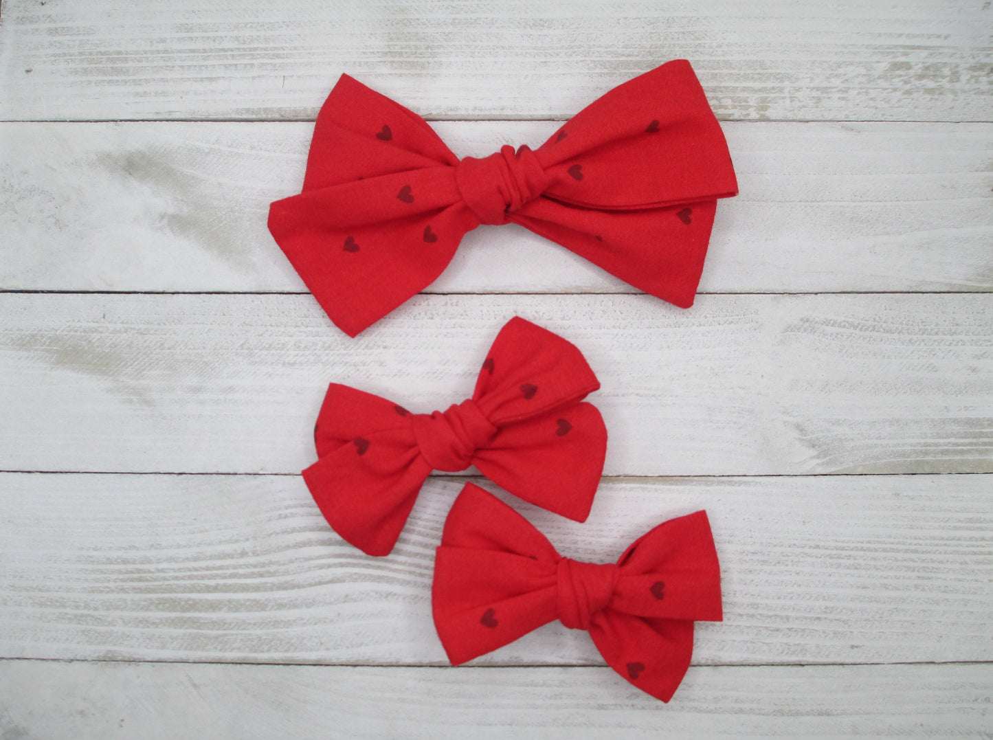 Red Hearts Hairbow