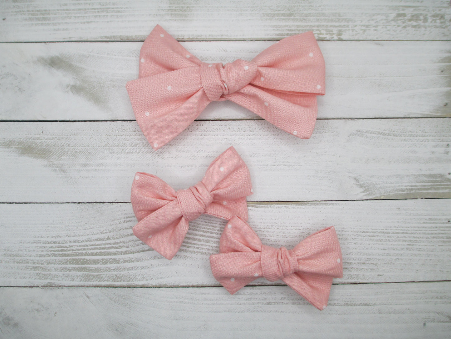 Blush Pink Dotted Hairbow