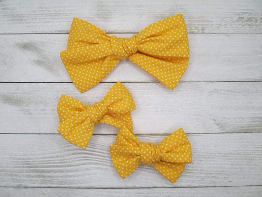 Yellow Dotted Hairbow